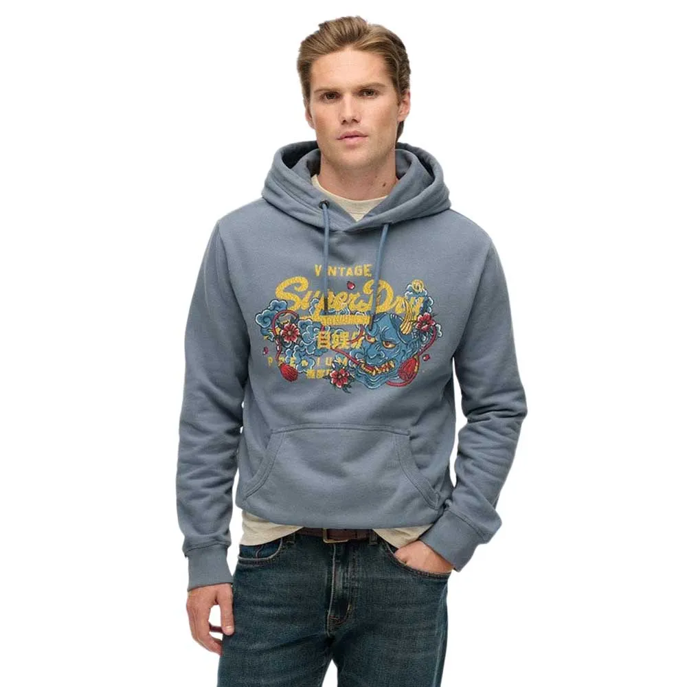 

Худи Superdry Vl Tokyo Relaxed Fit, серый