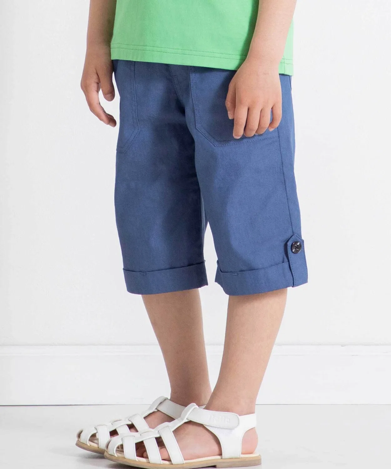 Детские джинсовые шорты с подвернутым низом BeBe, Navy