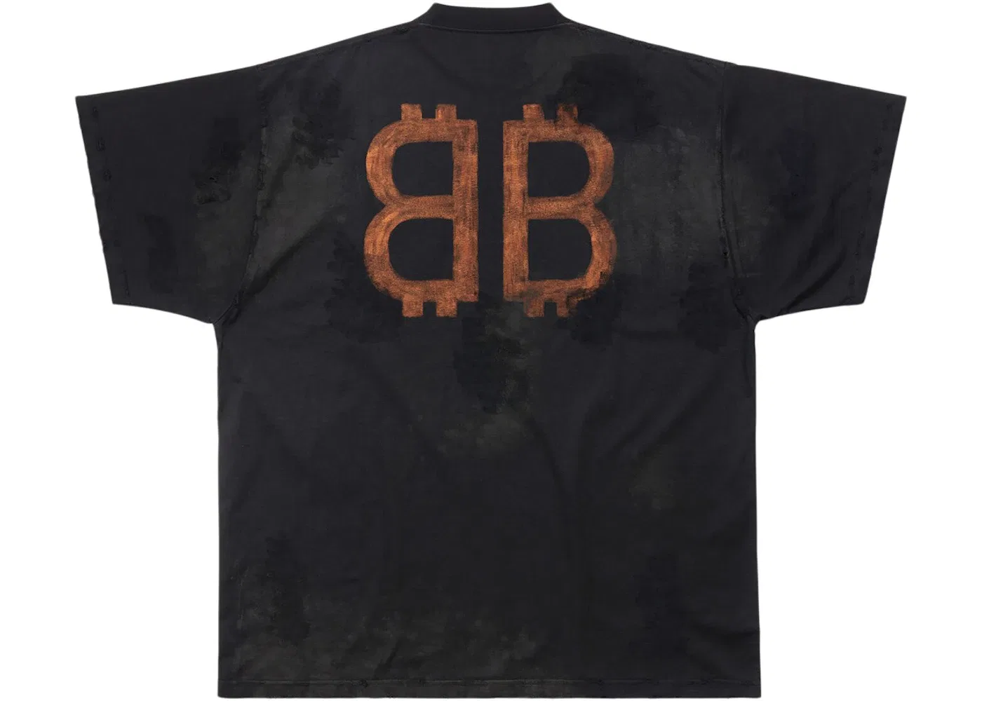 Мужская футболка оверсайз Oversized T-shirt Balenciaga, Black Faded — фото 2