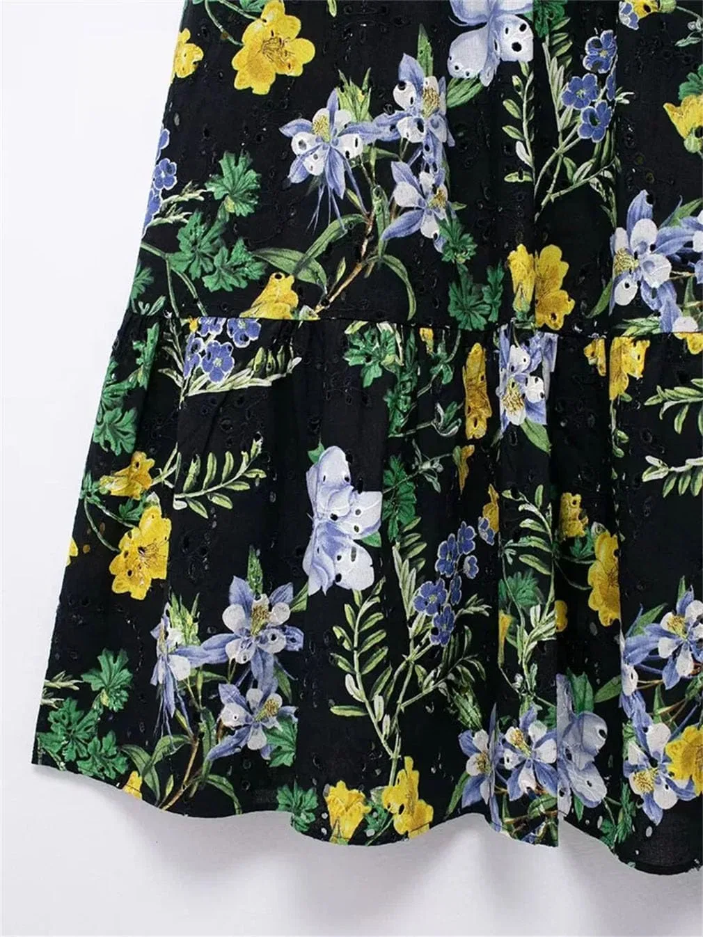 Женское сарафан-миди с вышивкой и открытой спиной, Pattern, Black — фото 2