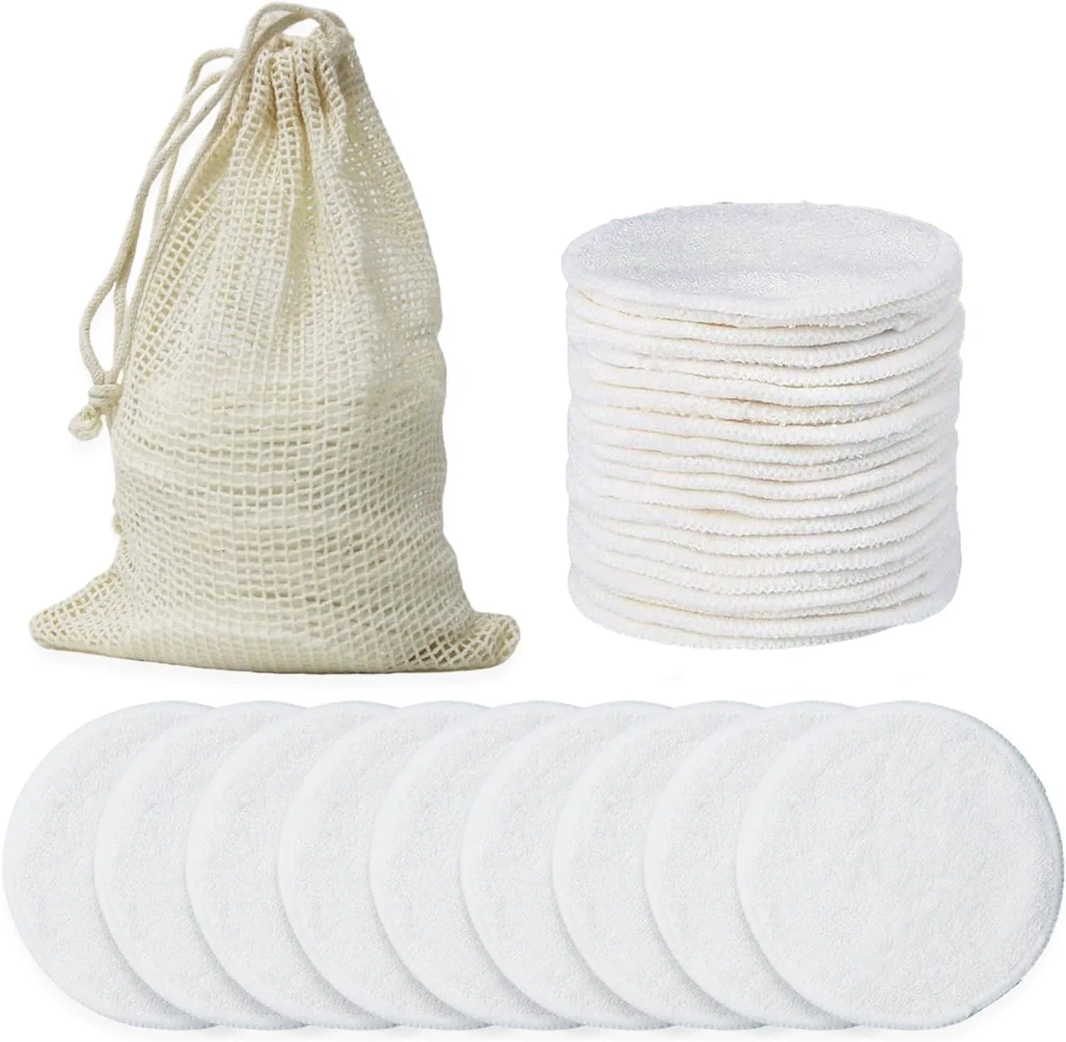 Многоразовые ватные диски для снятия макияжа, 20 упаковок, Bamboo Cotton, Senda