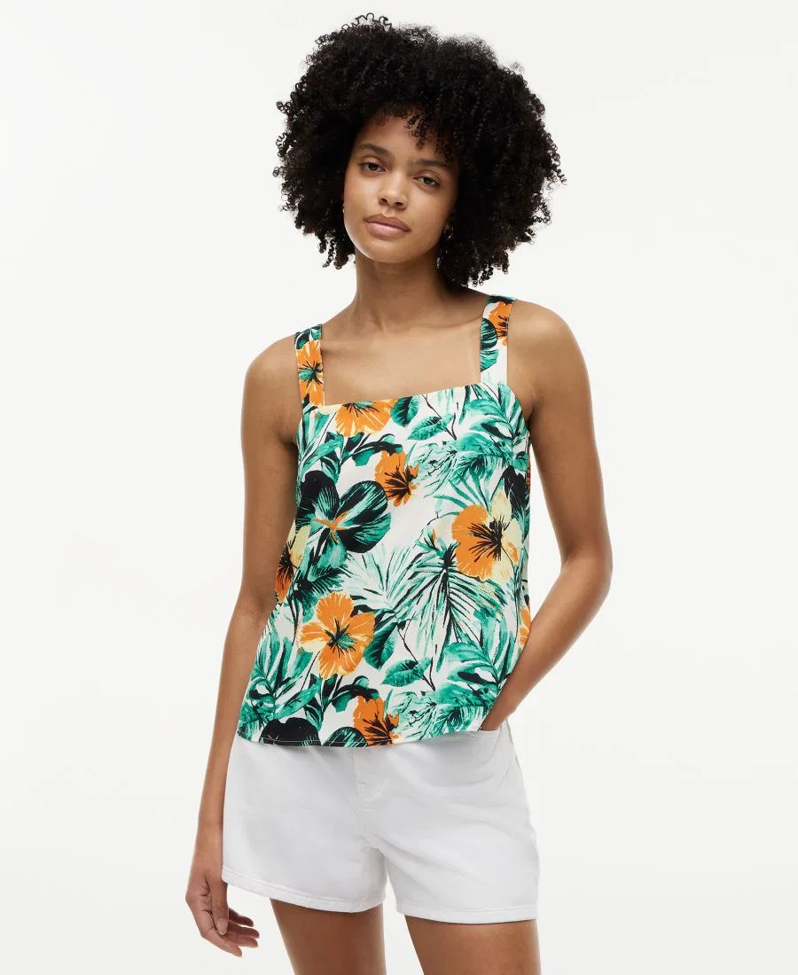 Блуза без рукавов с квадратным вырезом, с принтом, Summer Floral Tommy Hilfiger, Summer Floral — фото 2
