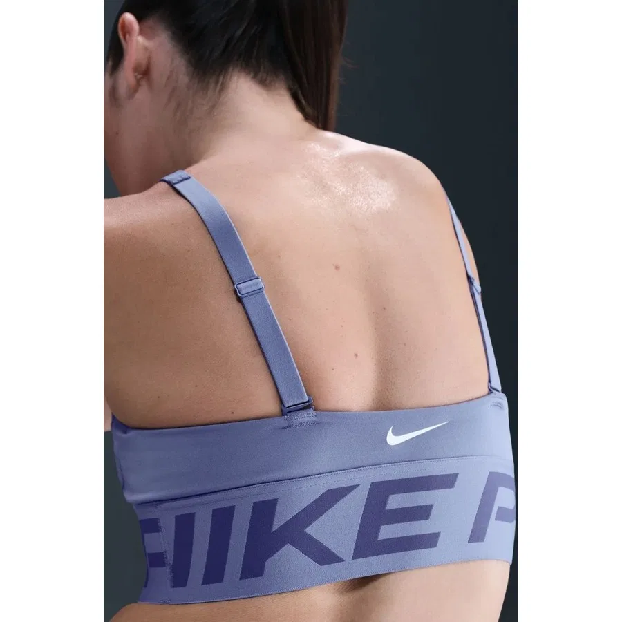Спортивный бюстгальтер с V-образным вырезом и съемными чашками Nike Pro Indy Plunge-Support Bra, Nike, Темно-синий — фото 3