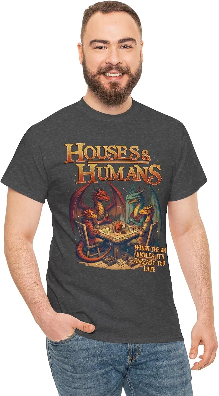 Мужская футболка с принтом Houses and Humans Role-Playing Tee, тёмно-серый меланж — фото 2