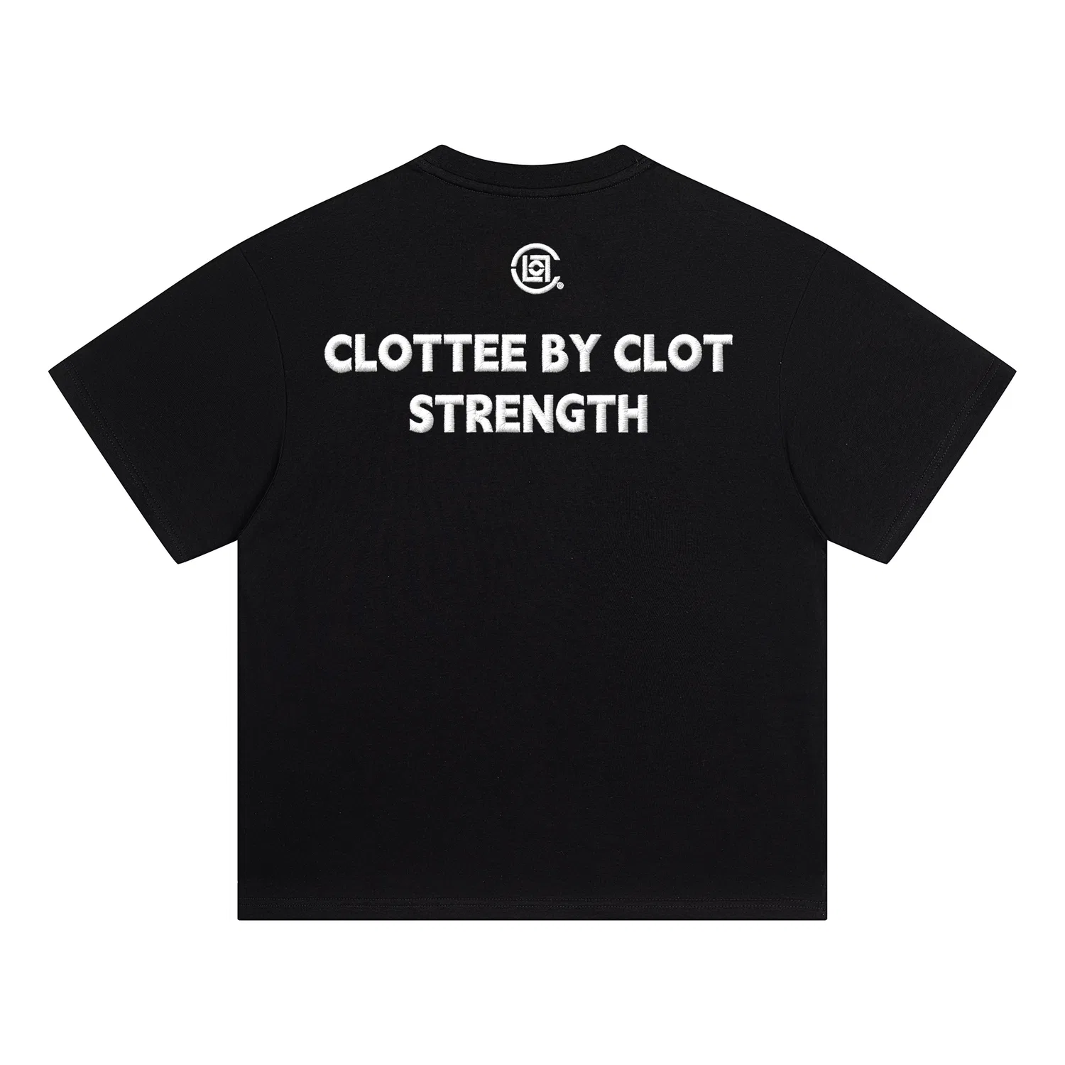 Детская футболка с круглым вырезом унисекс хлопковая CLOT, Black With White Embroidery