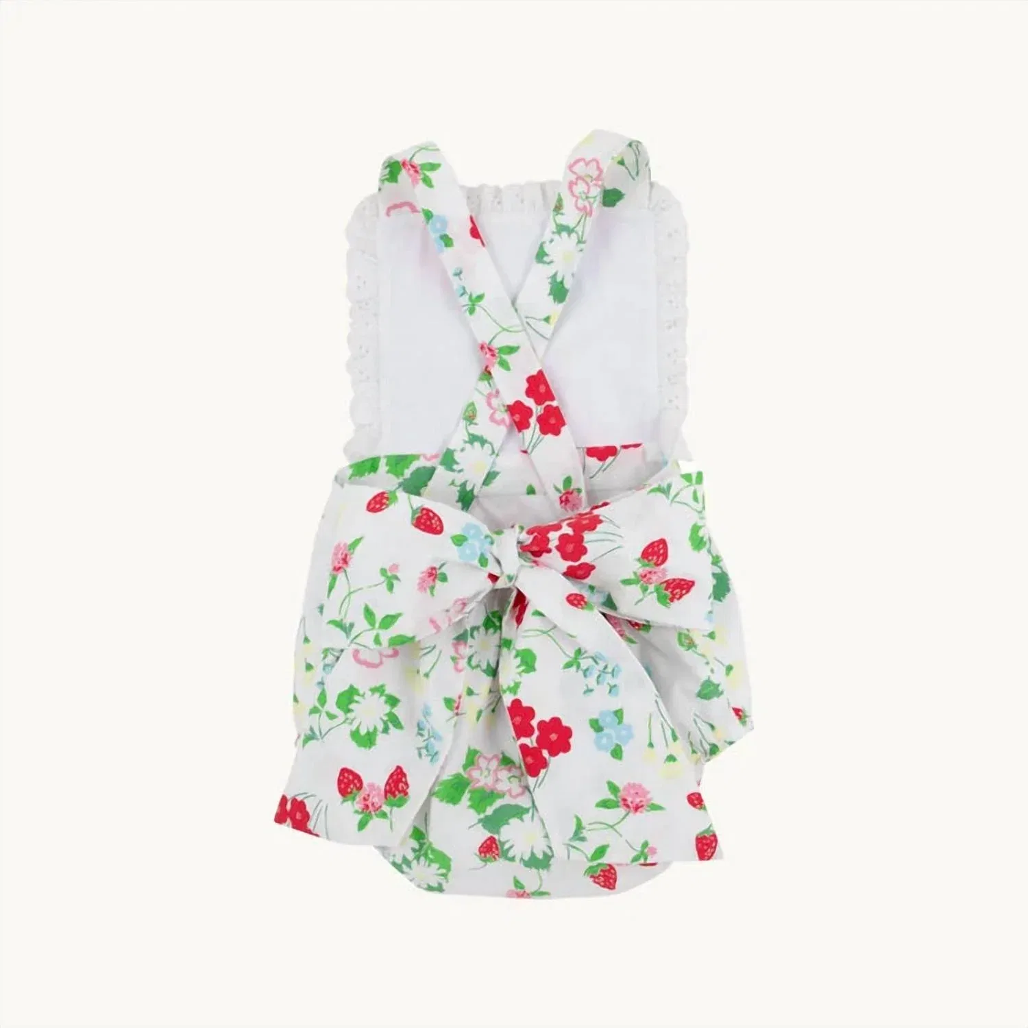 Детский купальный комбинезон с принтом Sally Square Bib Sunsuit The Beaufort Bonnet Company, Berry Sweet With Worth Avenue White — фото 2