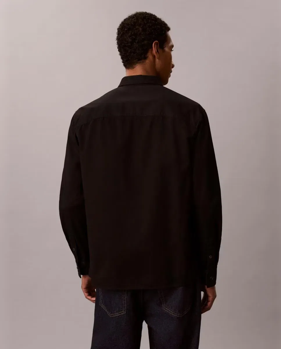 Мужская рубашка-оверсайз из твила Calvin Klein, Negro — фото 2