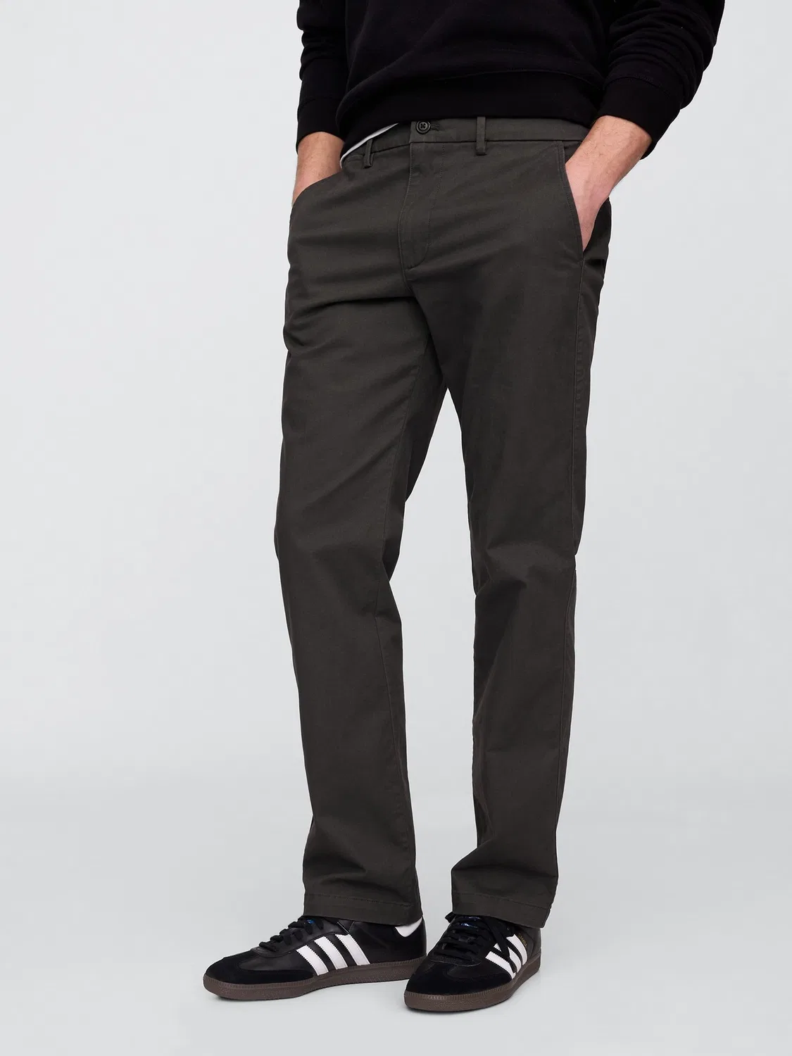 Чинос прямого кроя Gap Essential Straight, Charcoal — фото 4