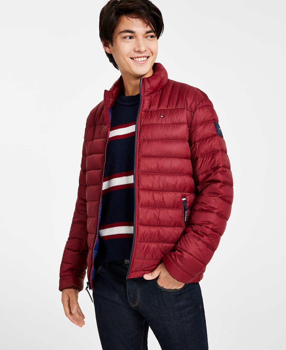 

Мужская стеганая куртка-пуховик packable Tommy Hilfiger, красный