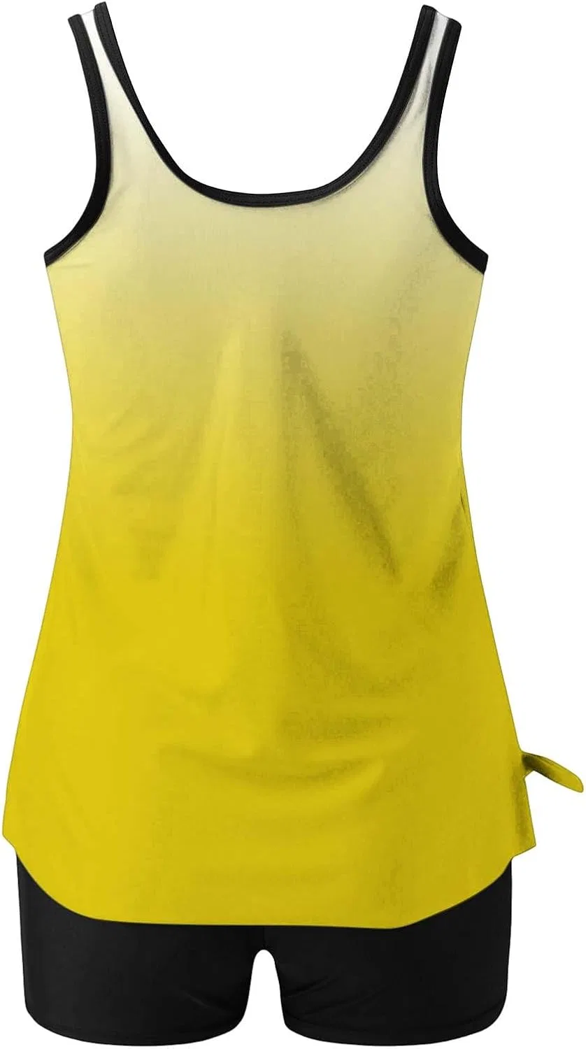 Женский танкини с змеиным принтом, длинный рукав, Soft, Yellow — фото 3