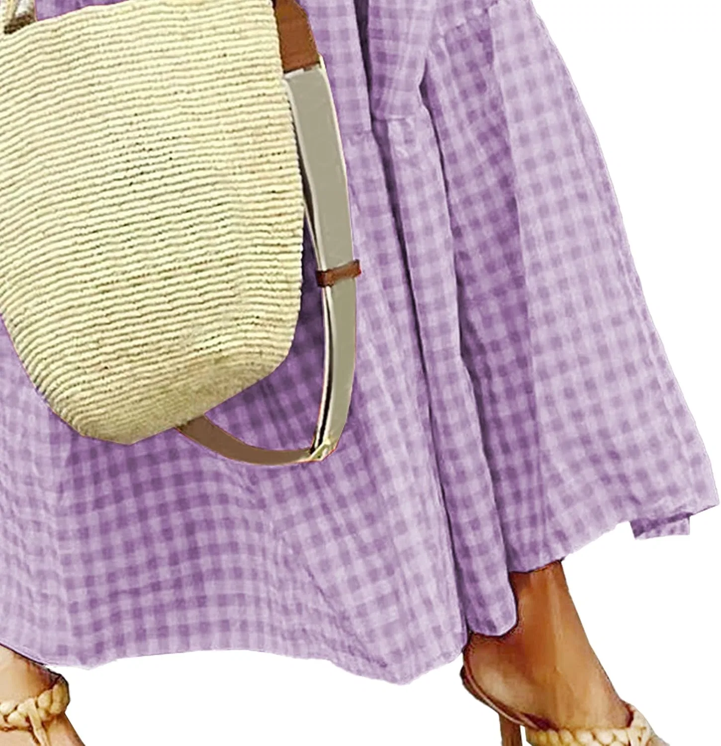 Женская длинная повседневная рубашка с плиссированным подолом Swing Dress, Purple — фото 2