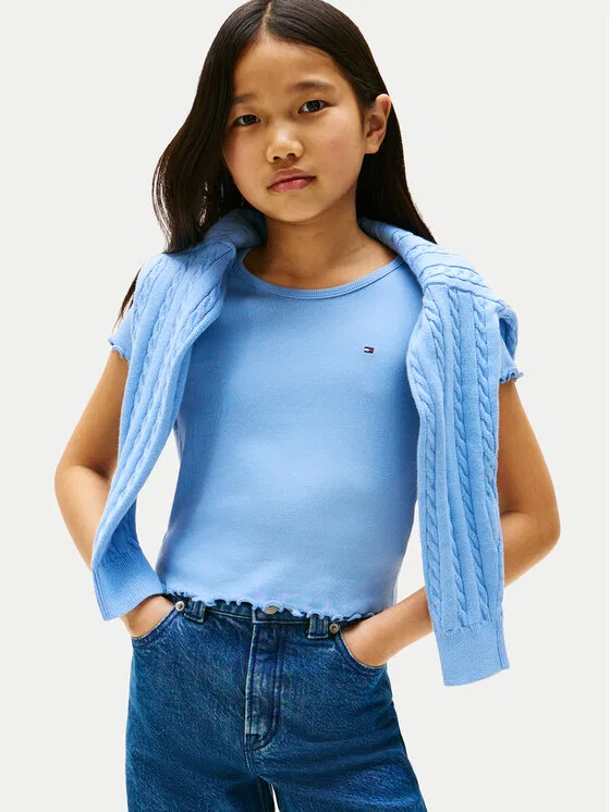 Футболка regular fit Essential Tommy Hilfiger, светло-голубой — фото 3