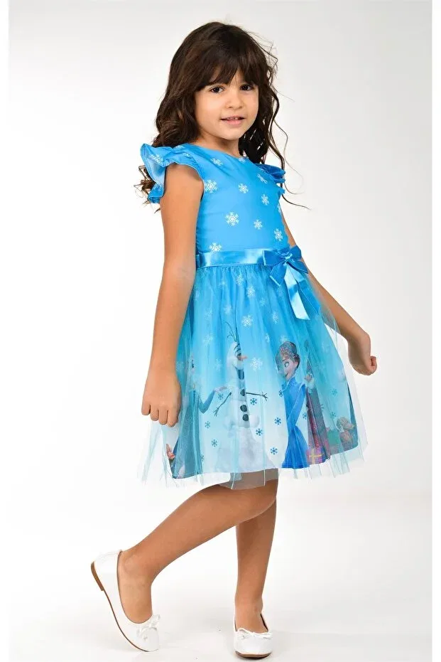Детское платье для девочек с принтом Elsa Snow Queen Buse&Eylül Bebe, Blue — фото 4