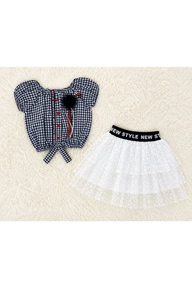 Детский комплект для девочек с принтом Mine Trend Pitikareli Tutu Skirt And Floral Accessories Necixs Bebee, White — фото 2