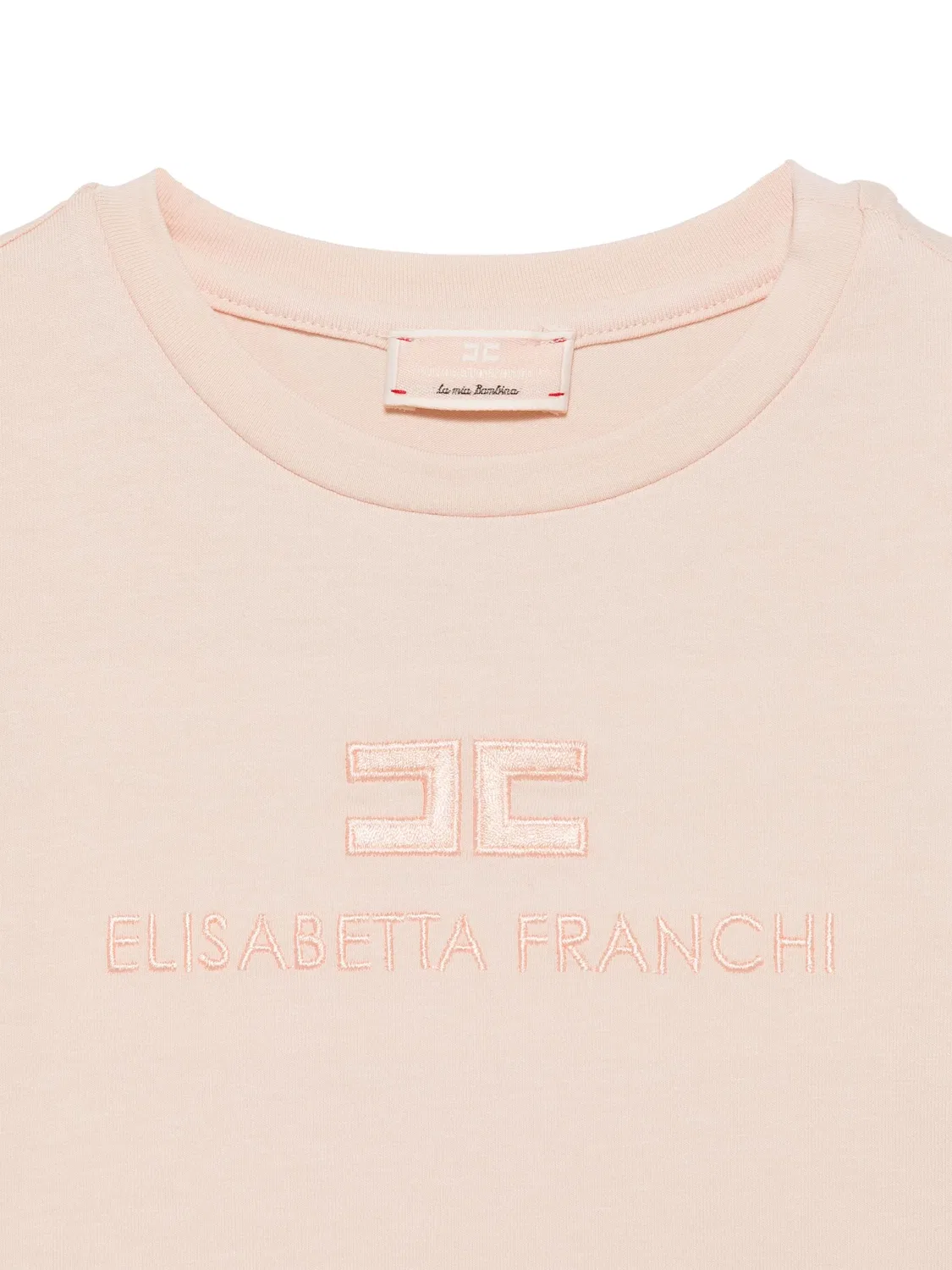 Футболка с вышитым логотипом Elisabetta Franchi La Mia Bambina, розовый — фото 3