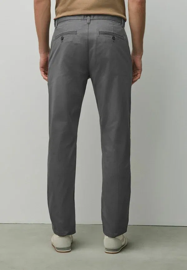 Брюки из хлопка с эластаном Trousers Next, dark grey, темно-серый — фото 3
