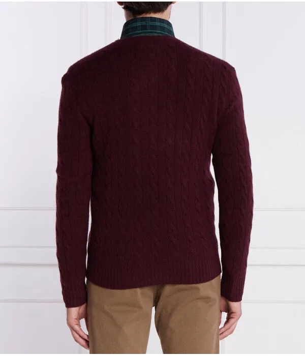 Мужской свитер из шерсти с кашемиром Polo Ralph Lauren, Bordeaux — фото 3