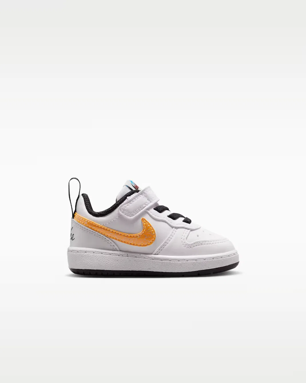 Детская/подростковая обувь Nike Court Borough Low, White/Picante Red/Barely Volt/Current Blue — фото 3
