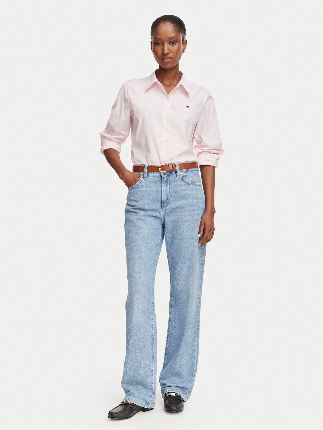 Женская рубашка стандартного кроя Summer Tommy Hilfiger, светло-розовый — фото 2