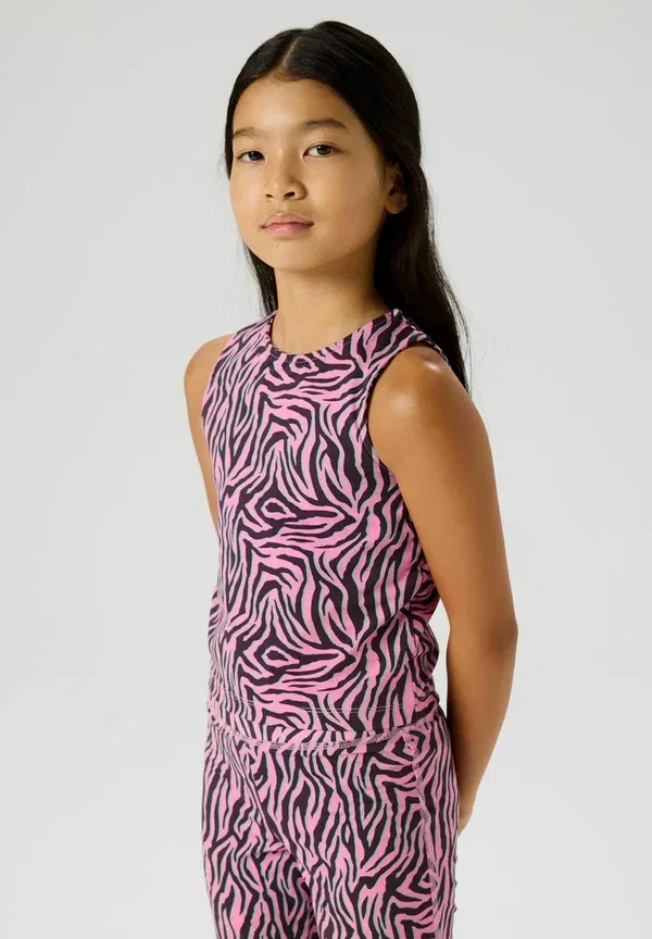 Топ с принтом animal print Cropped - top Name It, Blackberry Wine — фото 2