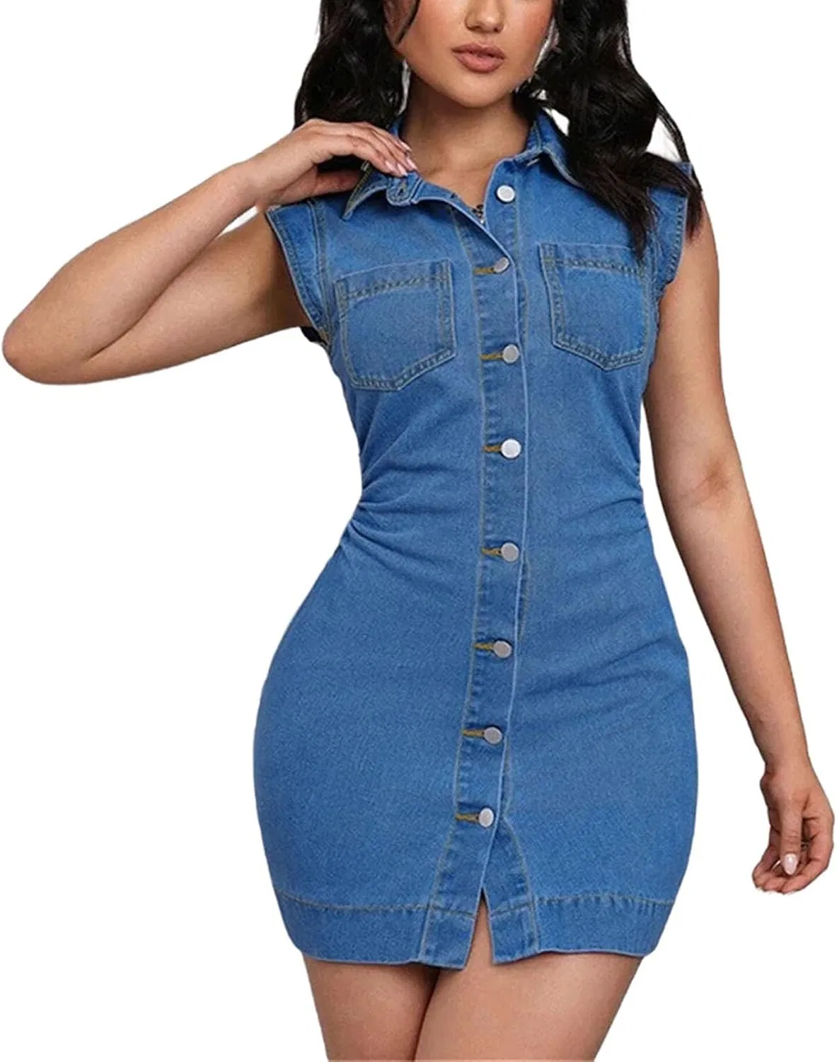 Женское джинсовое платье Casual Bodycon, Blue