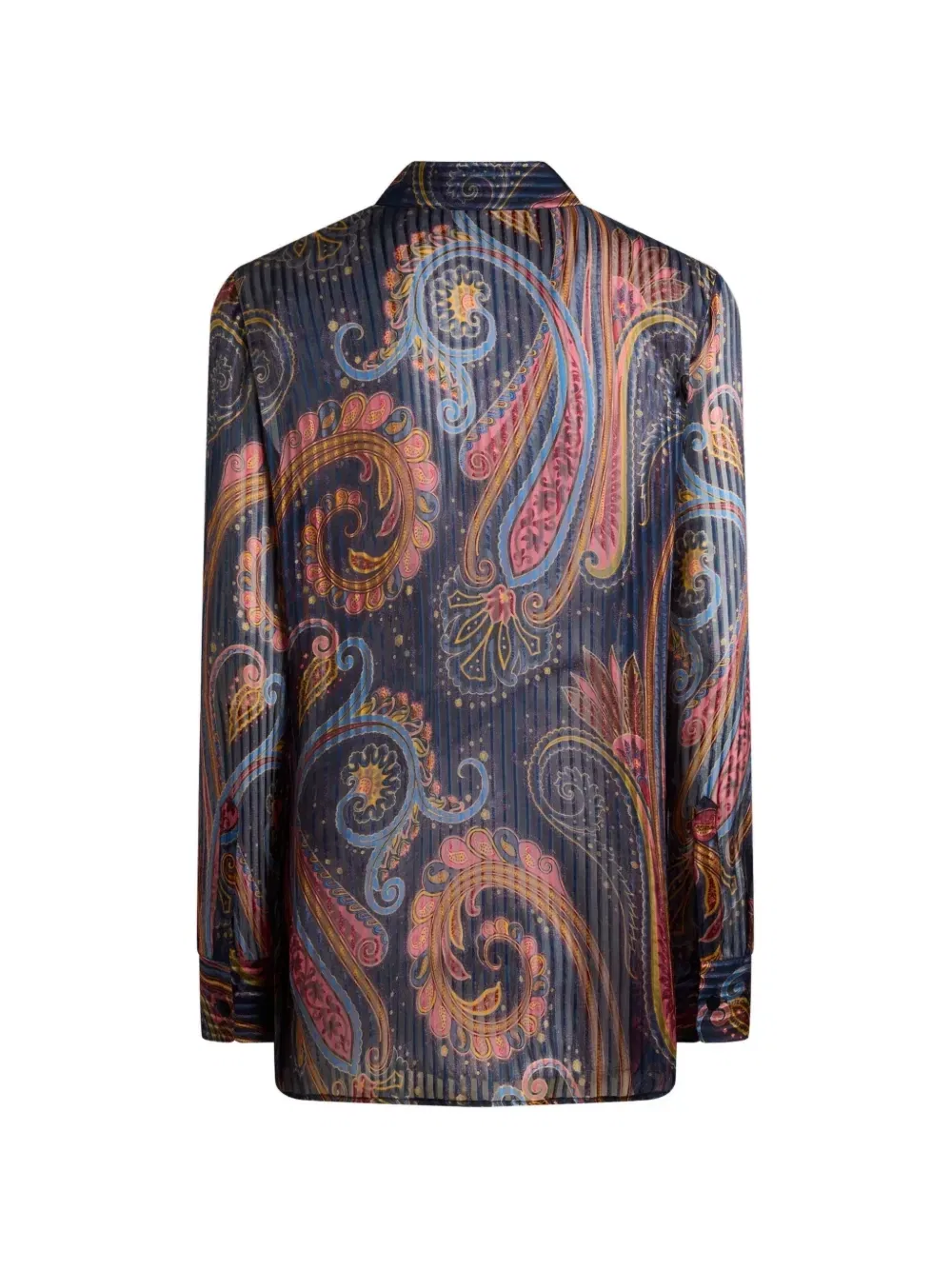 Шелковая рубашка с узором пейсли Etro, синий — фото 2