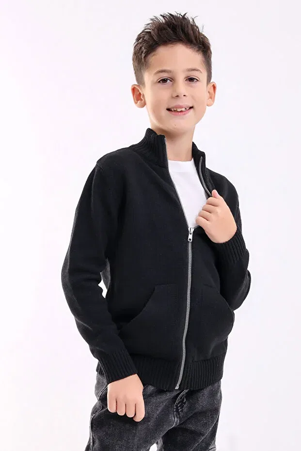 Детский кардиган для мальчиков с длинным рукавом Matte, Black
