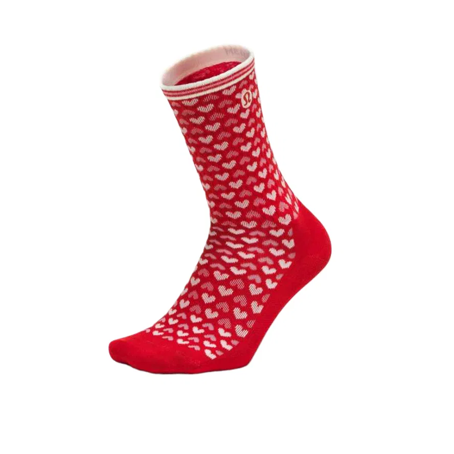Детские носки с логотипом Lululemon, Цвет Oxford Red/Coconut Milk White/Marshmallow Powder