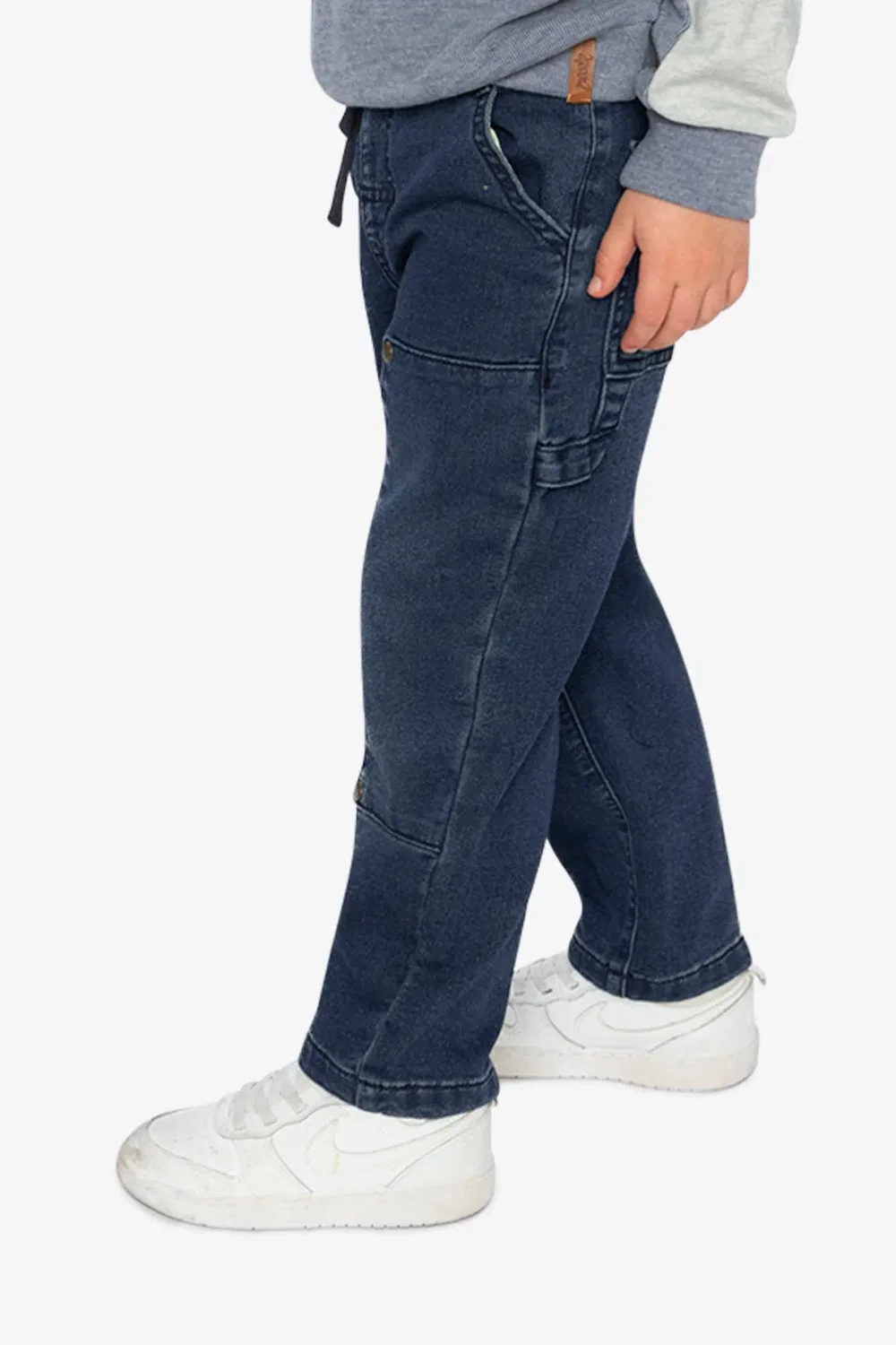 Детские брюки карго с карманами Boys Must-Haves Deux par Deux, Navy Blue Denim — фото 3
