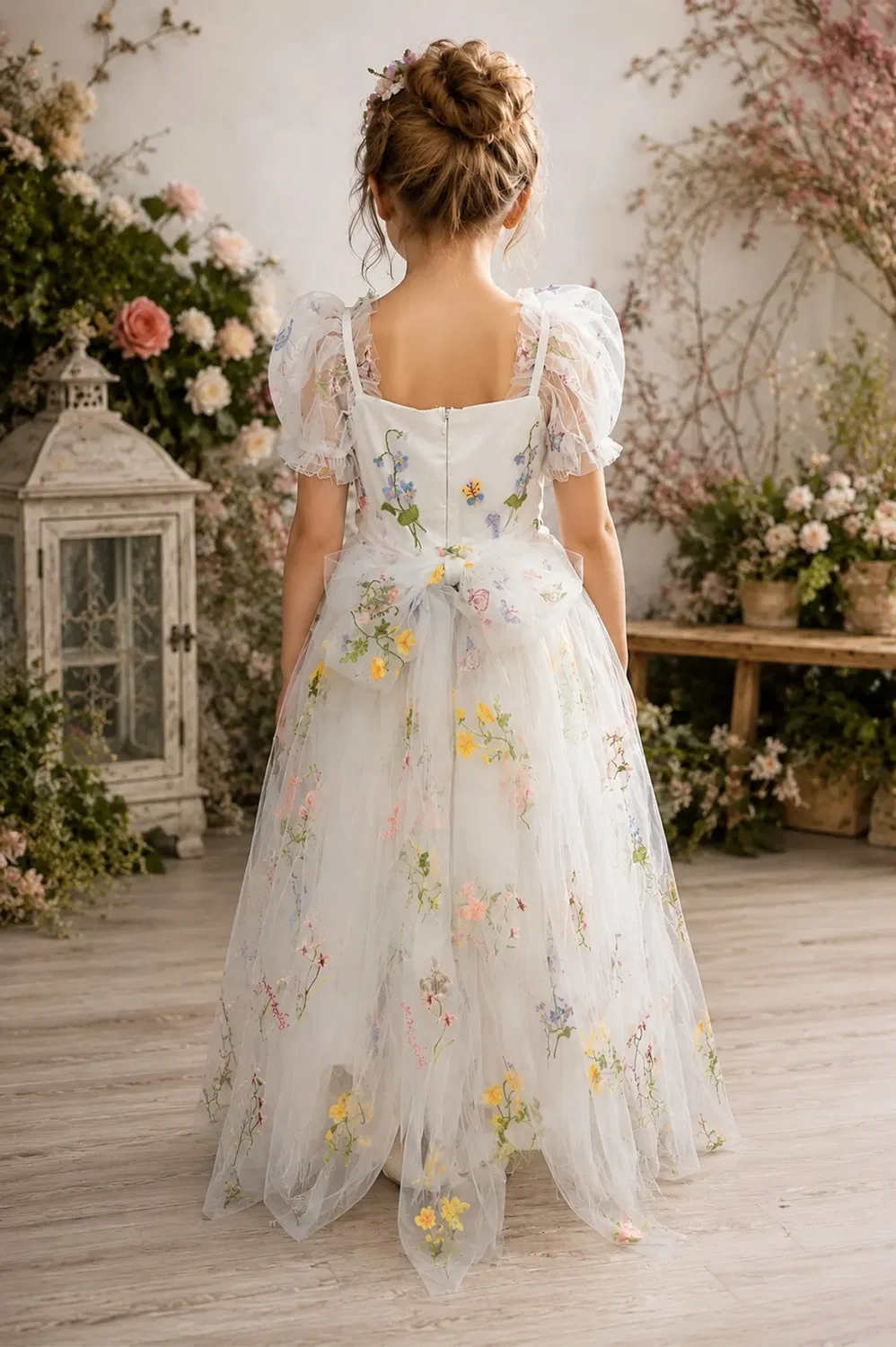 Детское платье для девочек длинное Enchanted Forget Me Not Uk Flower Girl Boutique, White — фото 2