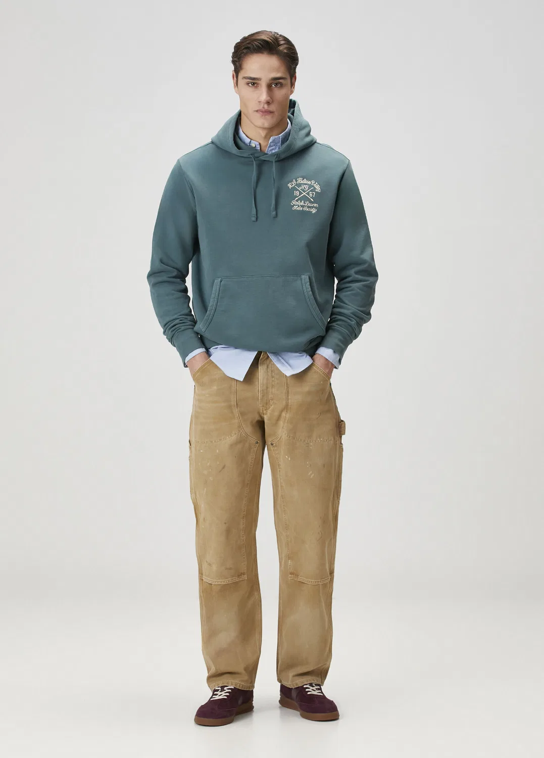 Свитшот с капюшоном Polo Ralph Lauren Loopback, зеленый — фото 2