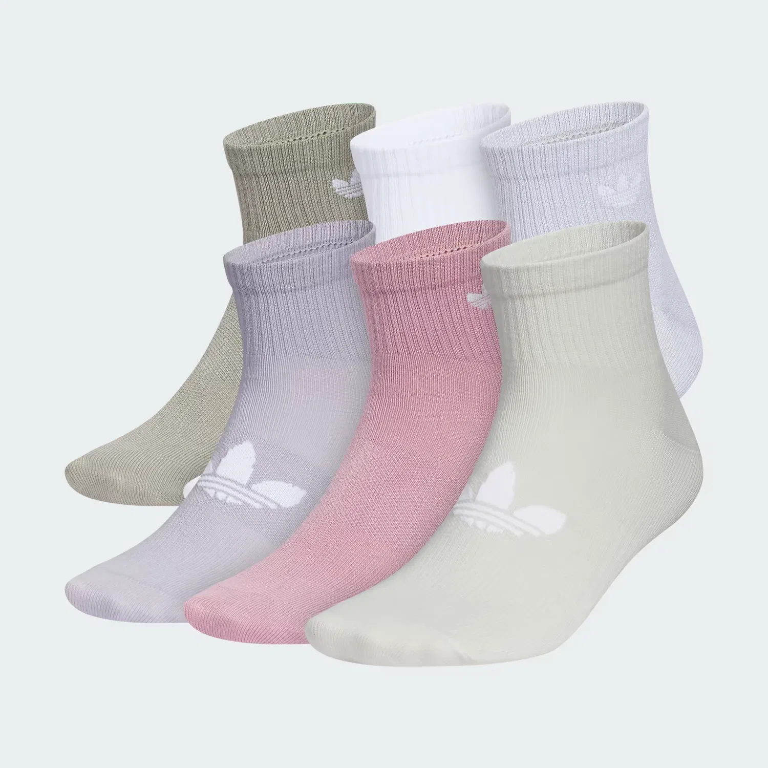 Носки укороченные с влагоотводящей пряжей, набор из 6 пар, superlite Adidas Originals, белый/серебристый/Magic Mauve