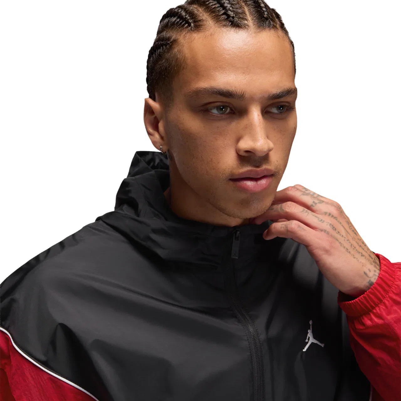 Мужская куртка с капюшоном на молнии Essential Draft Jordan, White/Black/Gym Red — фото 4