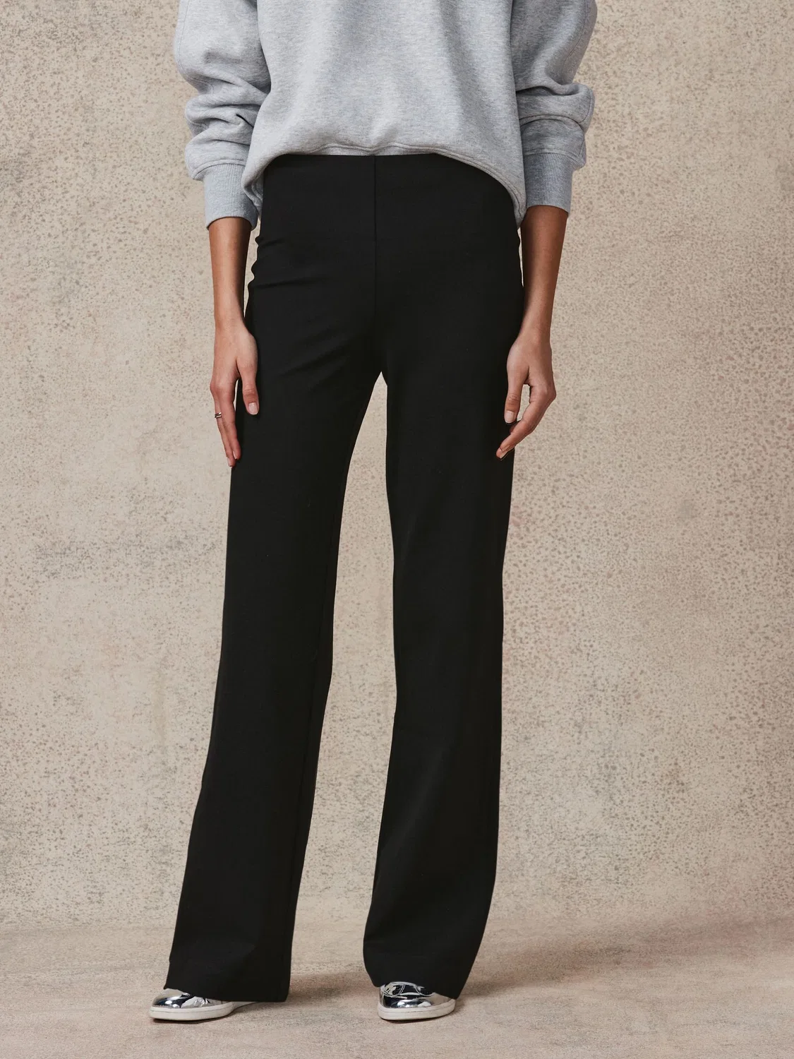 Брюки с утяжкой, широкие, Smoothing Ponte Jersey Next, черный — фото 2