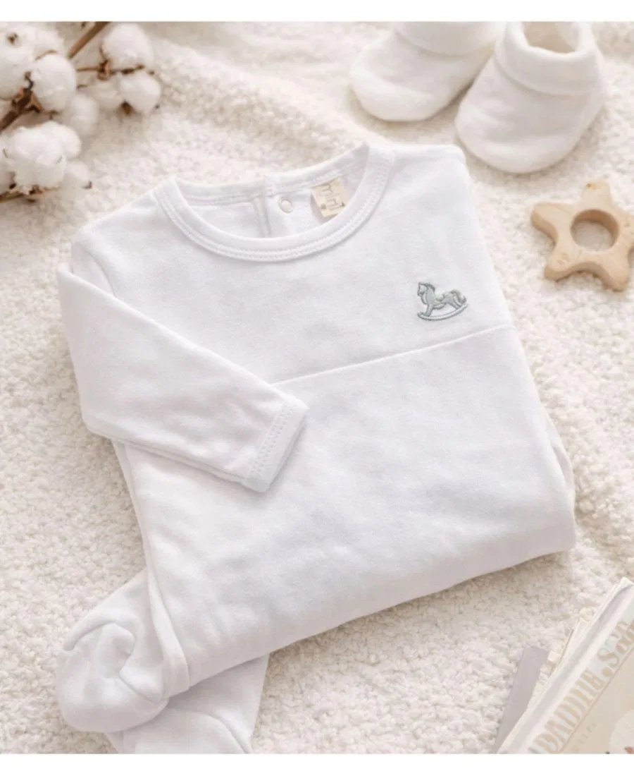 Боди-комбинезон с длинным рукавом, с вышивкой MeMoi, White — фото 3