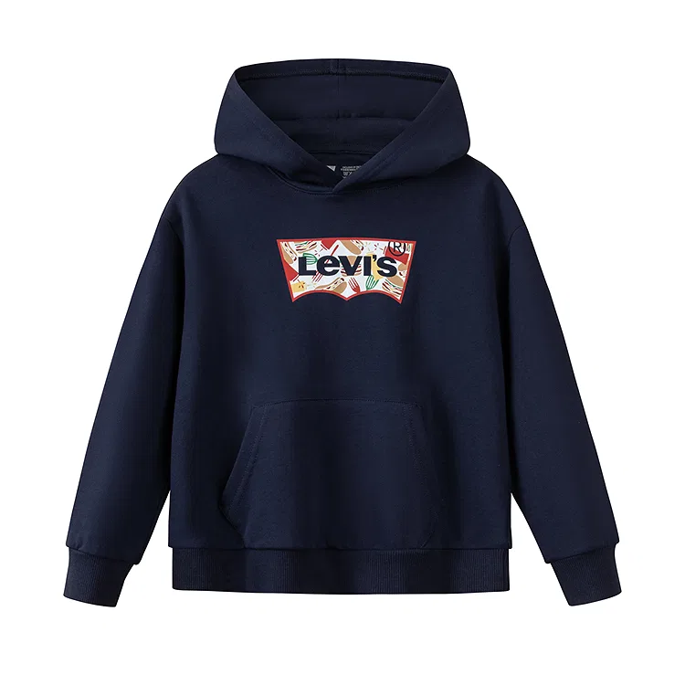 Детская толстовка с капюшоном и принтом Levis, Dark Indigo