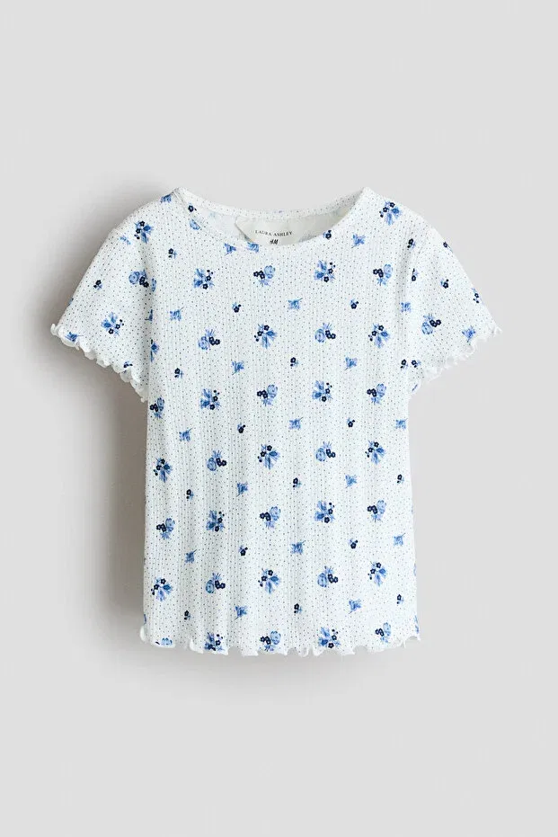 Детская футболка с принтом H&M, White Floral
