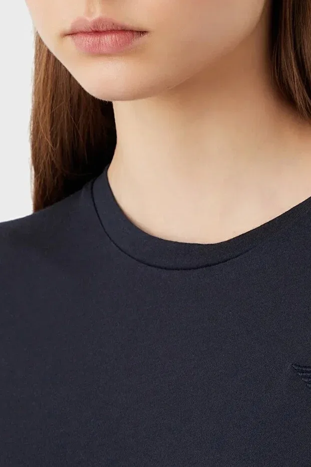 Женская футболка свободного кроя Emporio Armani, Navy Blue — фото 4