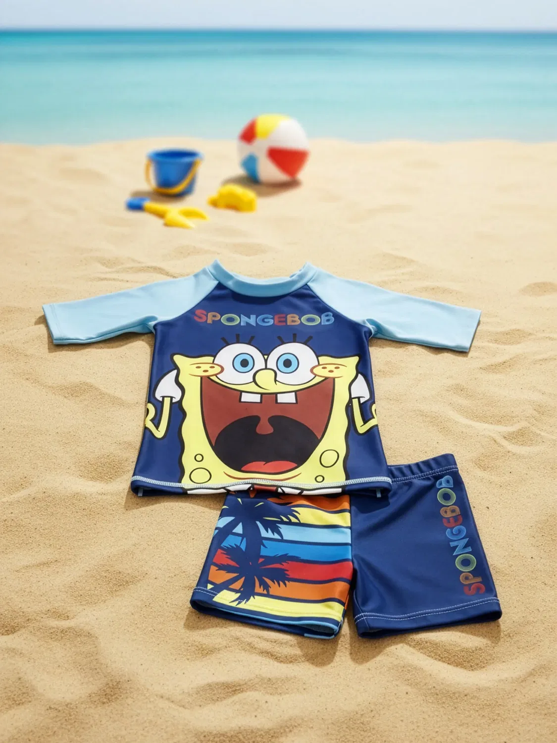 Купальный комплект с защитой от UV 30 Spongebob Schwammkopf, синий — фото 2