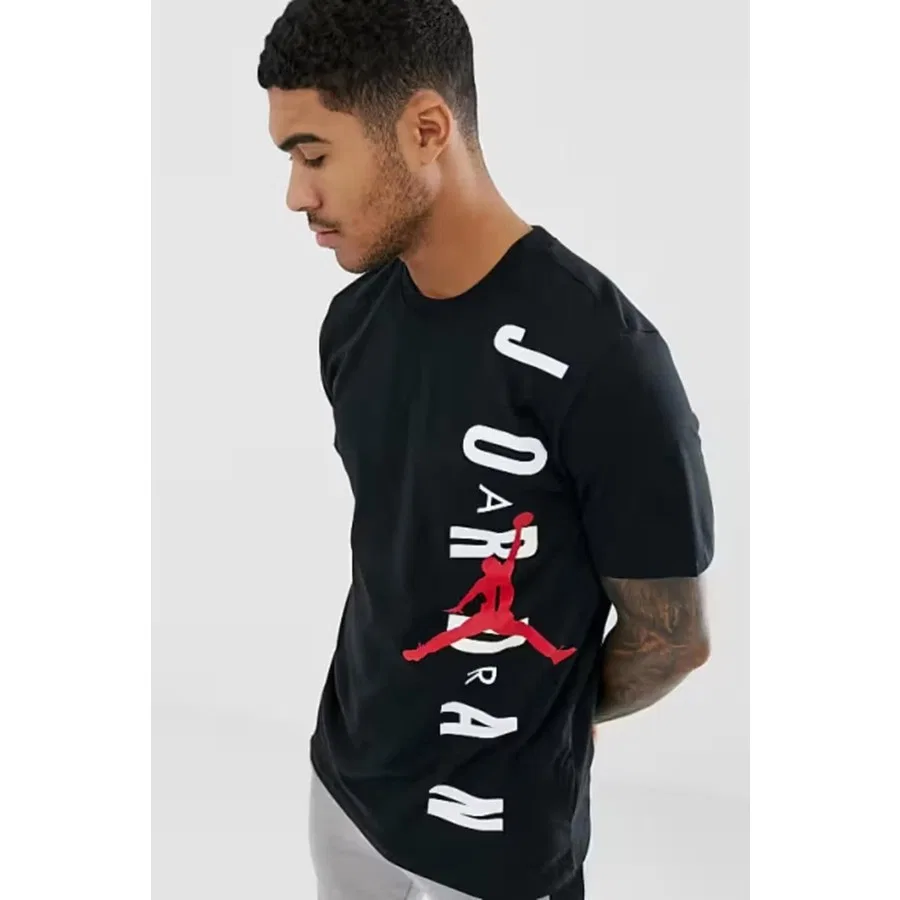 Футболка с коротким рукавом Jordan Jumpman Vertical Air Stretch Crew Tee Nike, Черный — фото 3