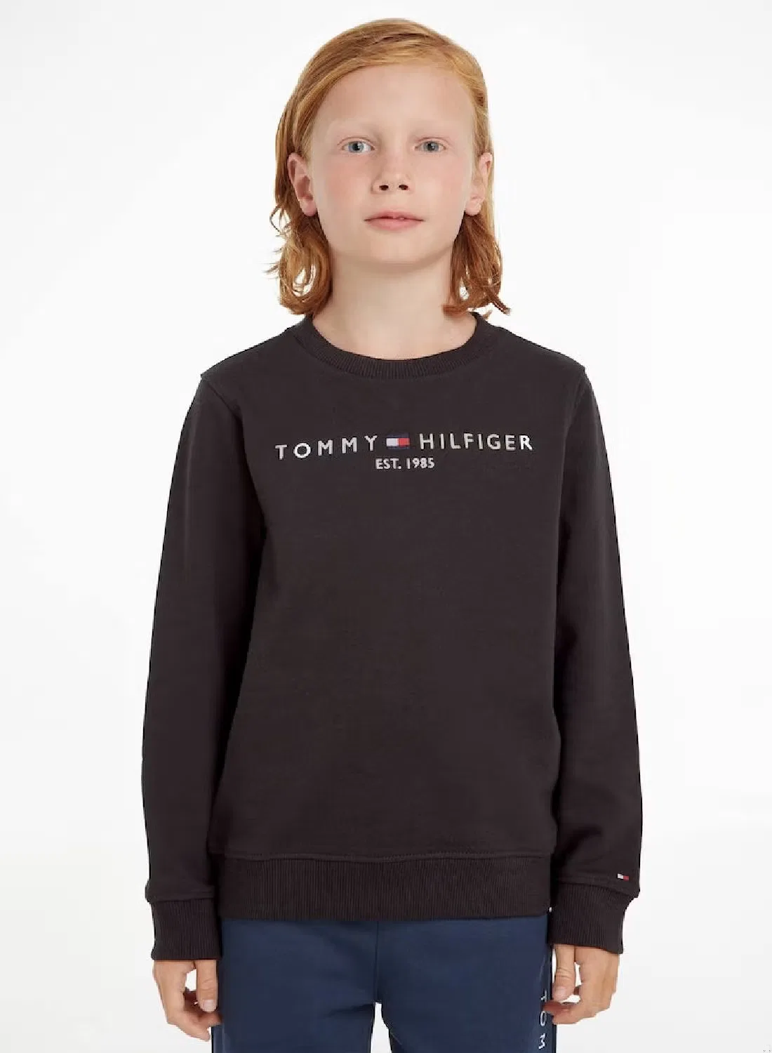 Свитшот с логотипом Essential Tommy Hilfiger, черный