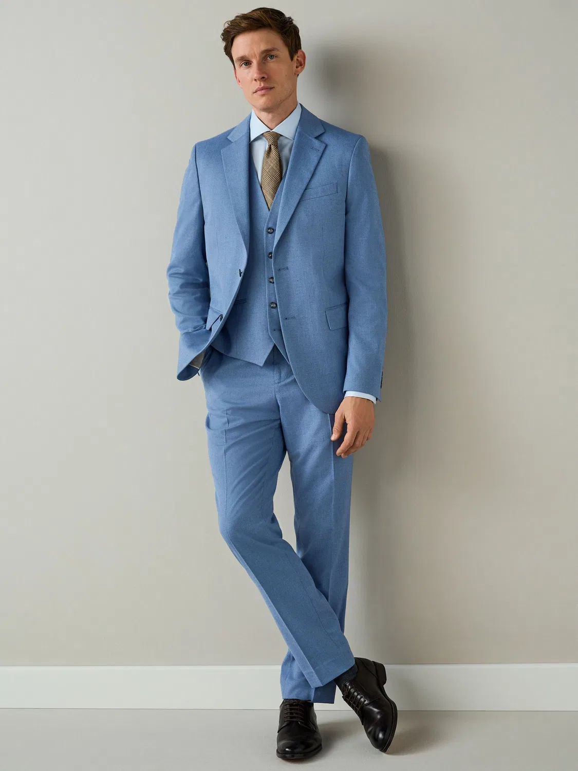 Пиджак текстурированный Slim Fit, Chambray Blue Next — фото 2