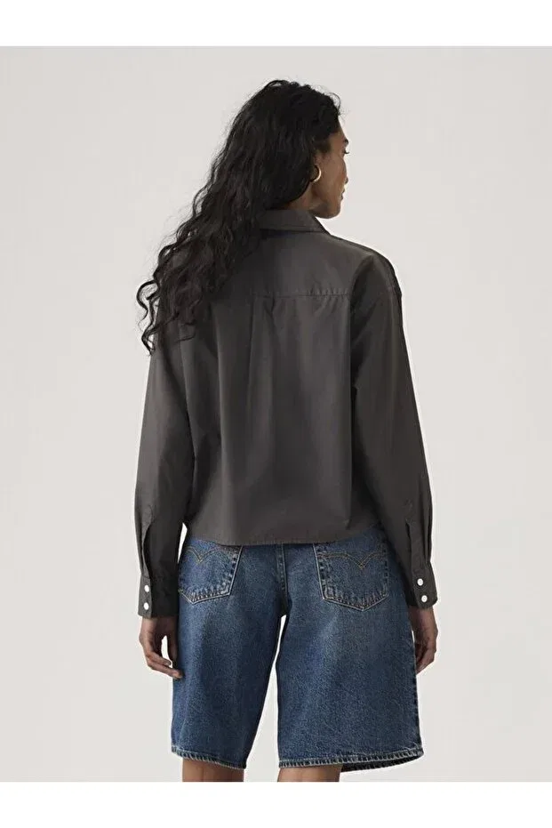 Женская рубашка с длинным рукавом хлопковая Levi'S, Black — фото 3