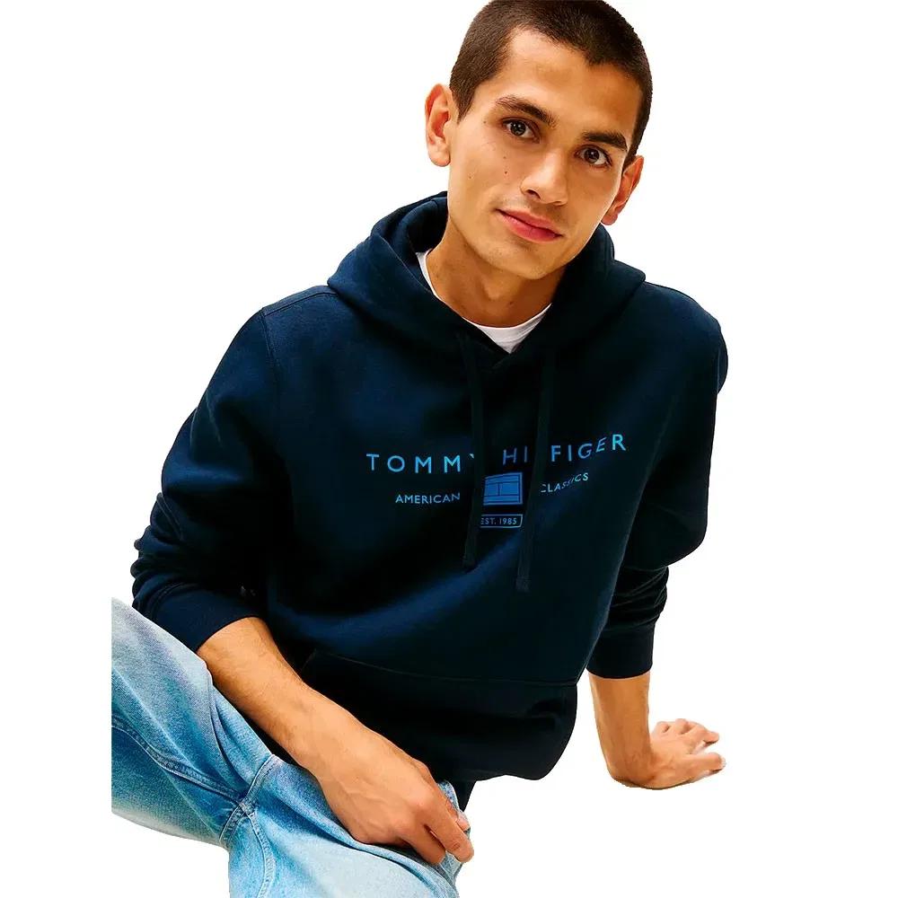 Худи Brand Love Mono Stack Tommy Hilfiger, синий — фото 4