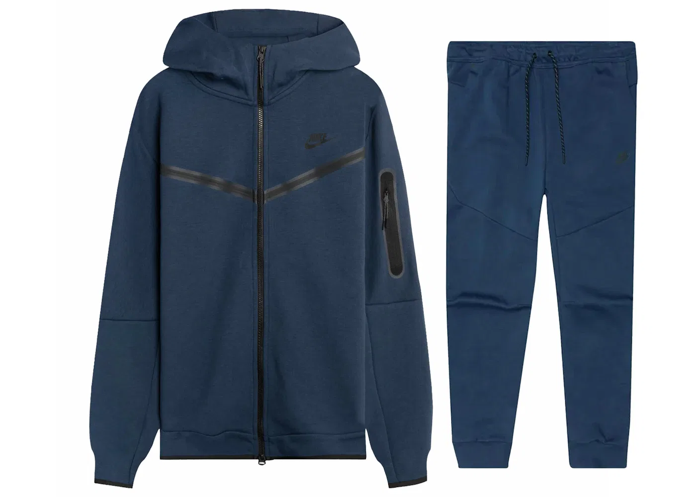 Мужской комплект из футера с принтом Nike Tech Fleece Hoodie & Joggers Set, Midnight Navy/Black