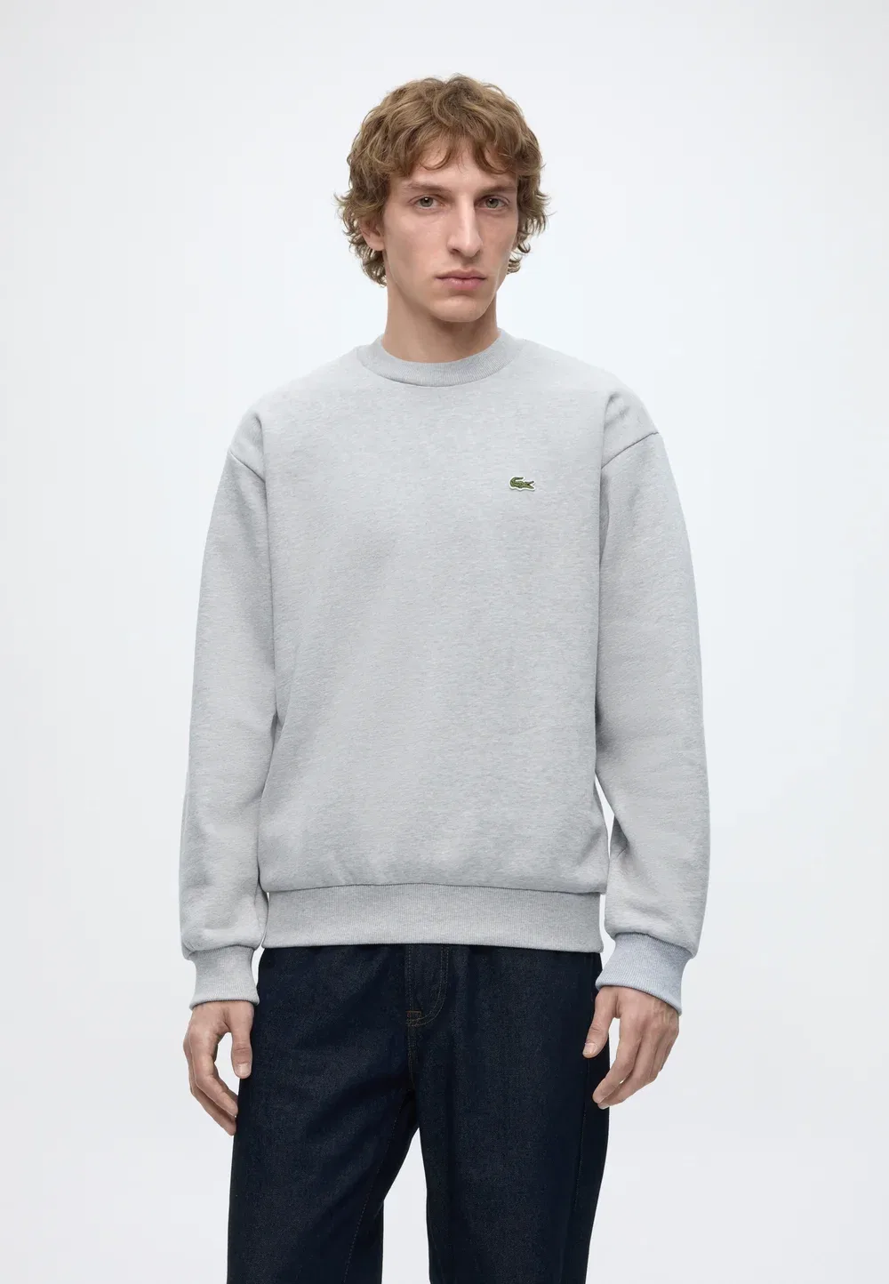 Толстовка Lacoste Silver Chine, унисекс, однотонная, серая
