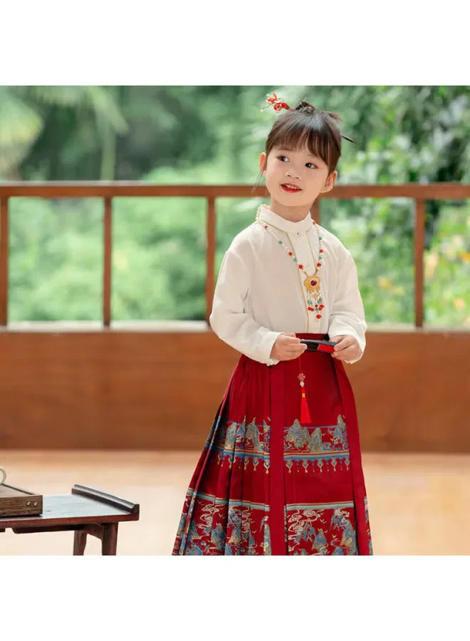 Юбка-макси с плиссировкой в китайском стиле Menghu Cute, черный — фото 3
