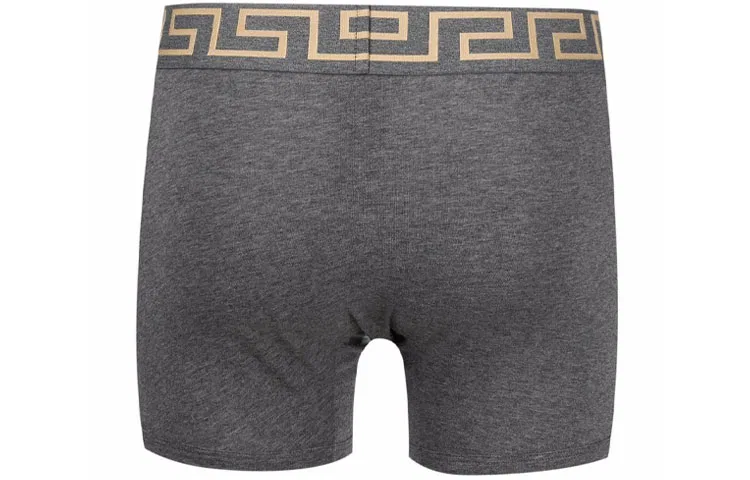 Мужские боксеры с принтом Greca Border, комплект из 2 штук, VERSACE, Black/Gray — фото 4