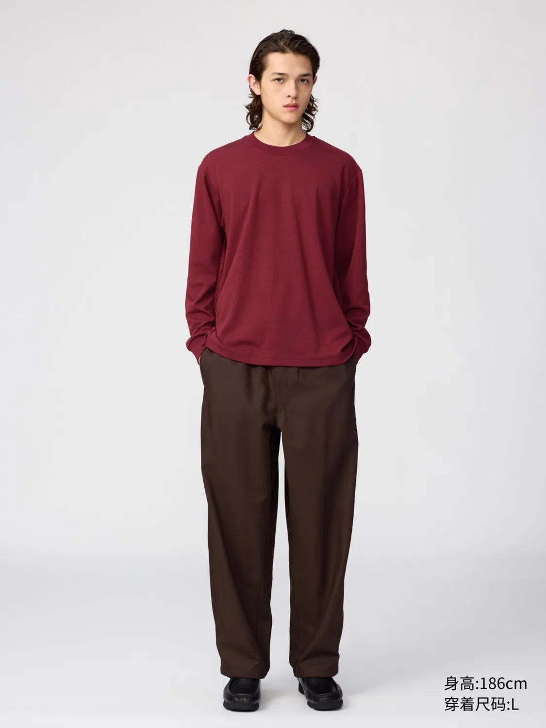 Лонгслив AIRism хлопковый Uniqlo, красный — фото 3