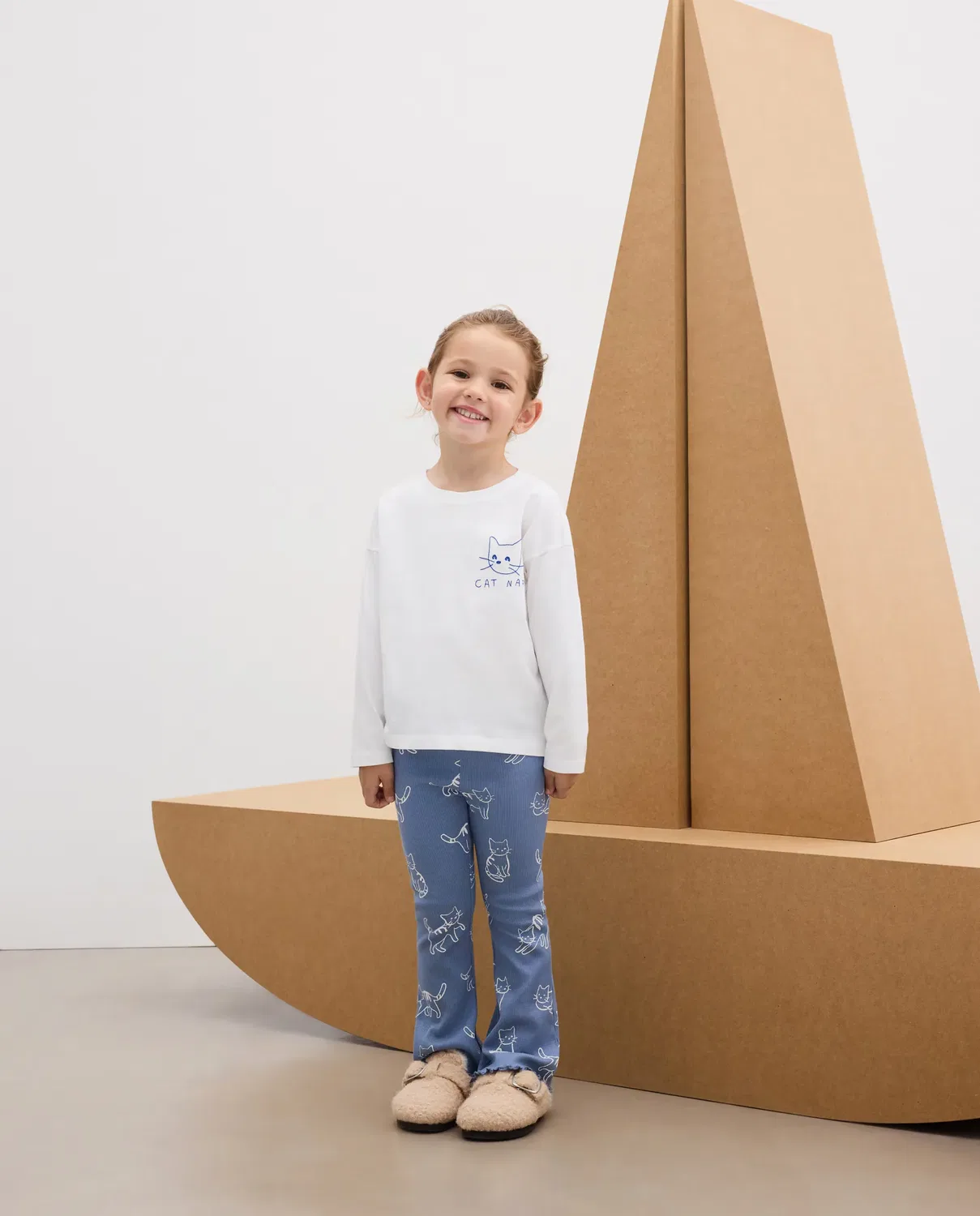 Детские леггинсы с принтом Rib Flare All Over Print Gatos Kids El Corte Inglés, Azul